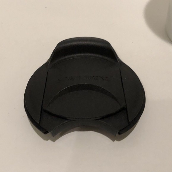 Starbucks Travel Mug 10 Oz White Green Ceramic Cup Lid 2014 - Picture 5 of 6